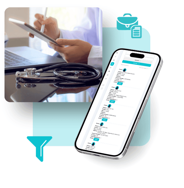 Patient management on mobile with stethoscope