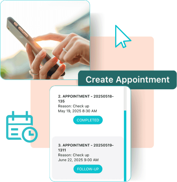 Appointment scheduling with create and follow-up features